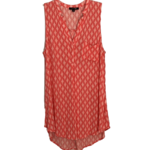 Papermoon Sleeveless Tunic Top Pink With White Print Size Medium M - Picture 1 of 10